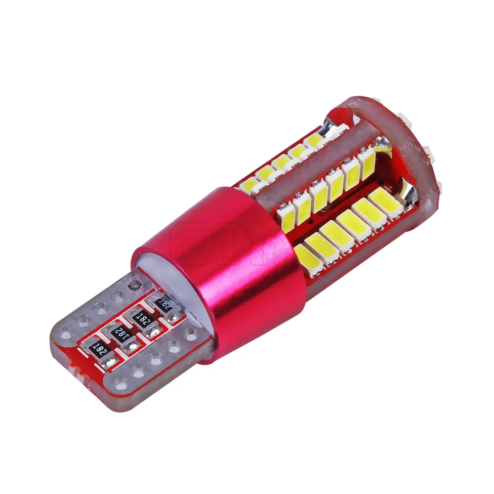 50 шт. T10 led canbus w5w супер яркий t10 57smd 3014 Светодиодная лампа без ошибок автомобиля маркер Автомобильный Клин лампочки на подвеску, сигнализирующий фонарь