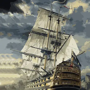 

No Frame Sailing Boat DIY Painting By Numbers Drawing Painting By Numbers Kits Paint On Canvas For Home Wall Art Picture 40x50cm