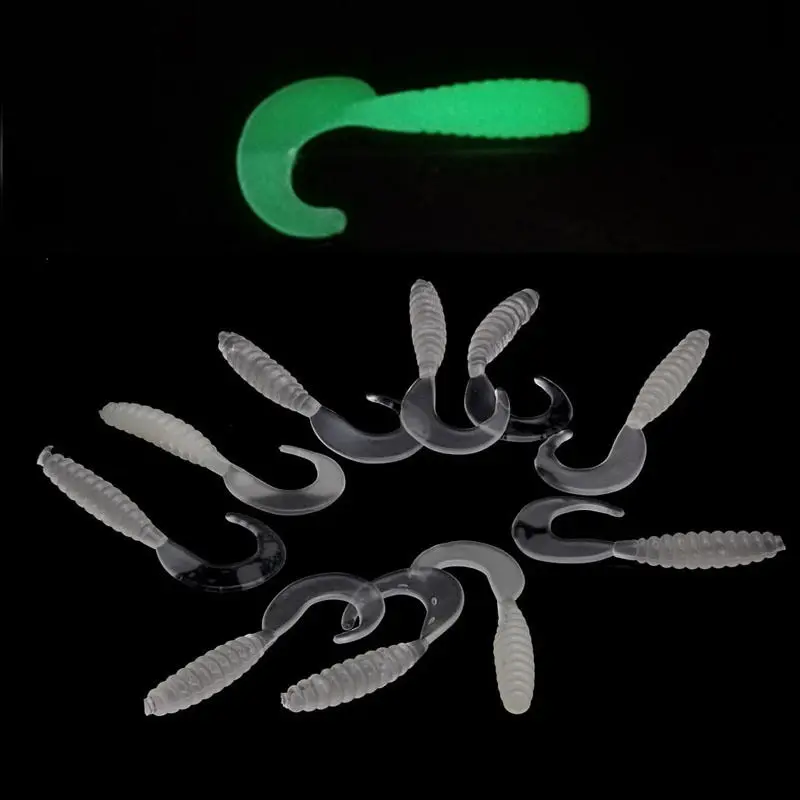 

New 10pcs/Set Soft Fishing Lure Glow Night Tackle Wobbler Jigging Bait Worm Shrimp