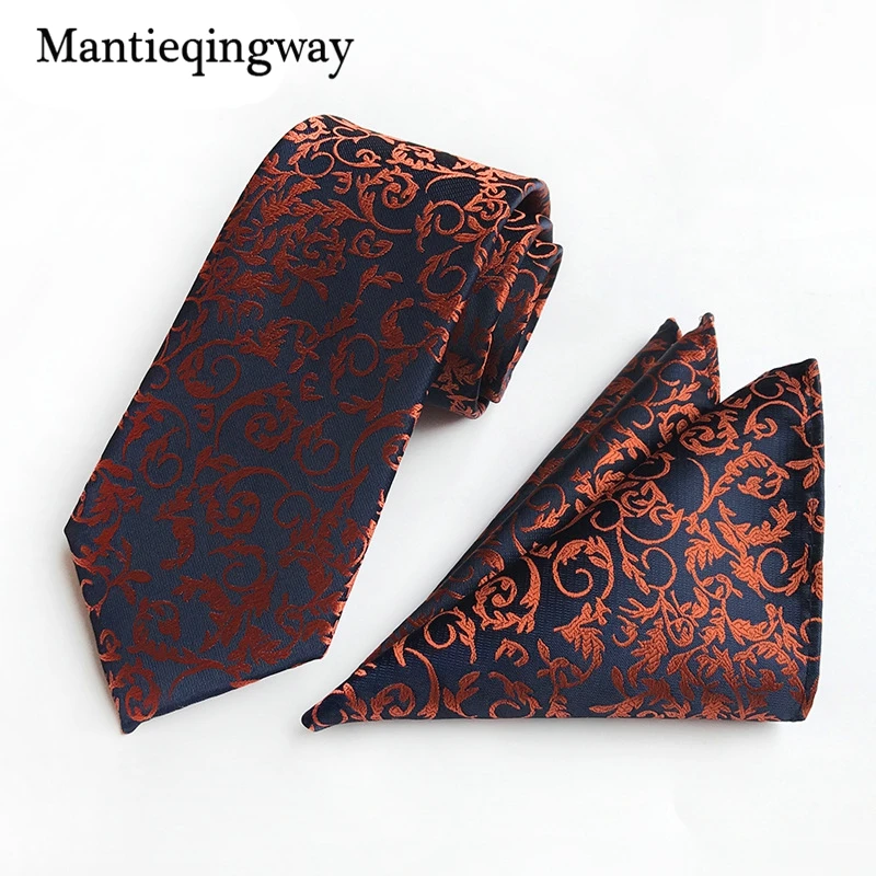 Mantieqingway модные Для мужчин s Пейсли галстук + Hankerchief набор Gravatas Бизнес набор для мужской костюм бренд Галстуки Галстук Hanky