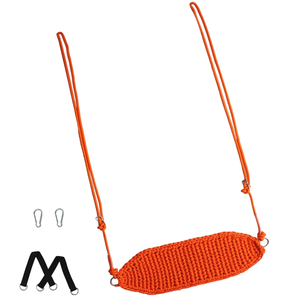 Kids Swing Seats Rope Net Style Swing Play for Indoor, Outdoor, Playground, Home Tree with Snap Hooks & Straps, 440 lbs Capacity