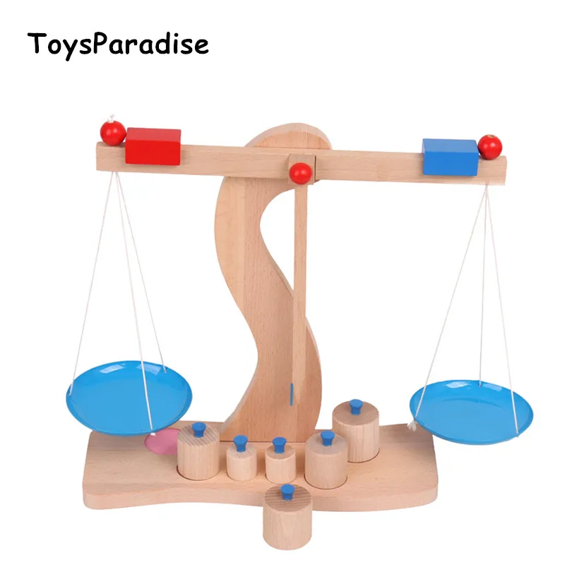Дропшиппинг Детские игрушки Монтессори весы бука балансировки деревянные игрушки для детей Auncel баланс Детский образовательный обучения
