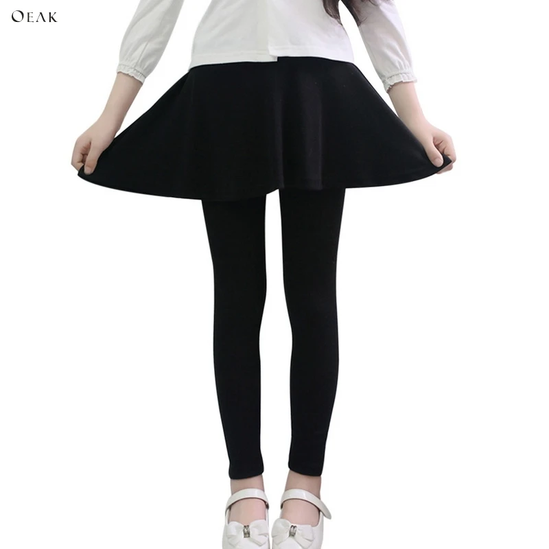 

Oeak 2019 Baby Girls Skirts Pants Children Bottoms Trousers Autumn Winter Cotton Kids Leggings with Skirt Skinny Pantskirt