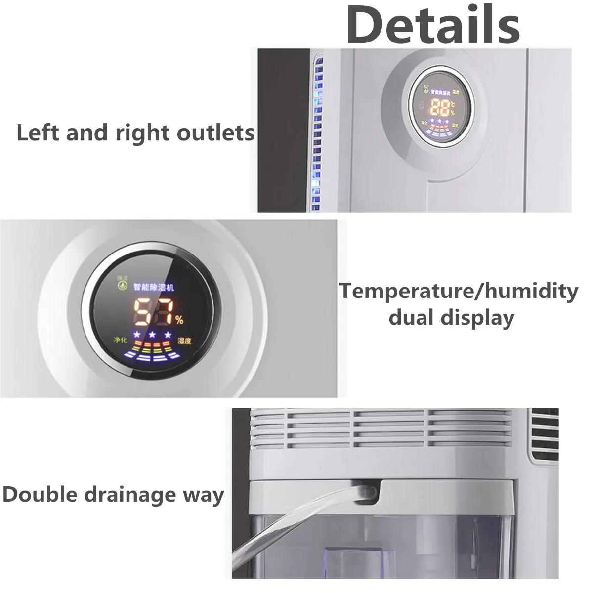 2.2L осушитель воздуха мини-осушитель воздуха Измеритель температуры и влажности дисплей полупроводниковый осушитель поглотитель