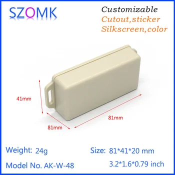 

50pcs a lot szomk wall mount plastic control box abs material plastic enclosure project distribution box plastic electronic case