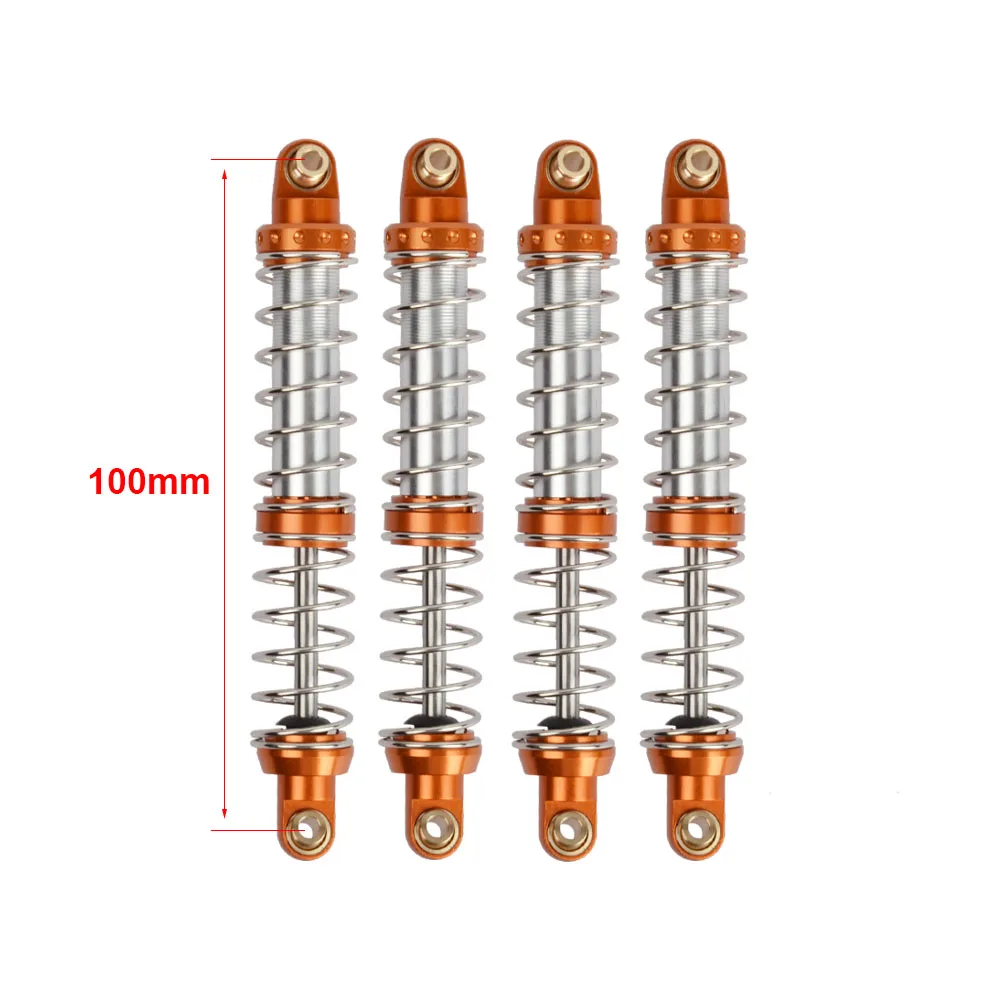 1/10 RC cralwer Алюминиевый Масляный регулируемый амортизатор демпфер для осевой SCX10 TRX4 D90 RC автозапчасти - Цвет: 4PCS orange