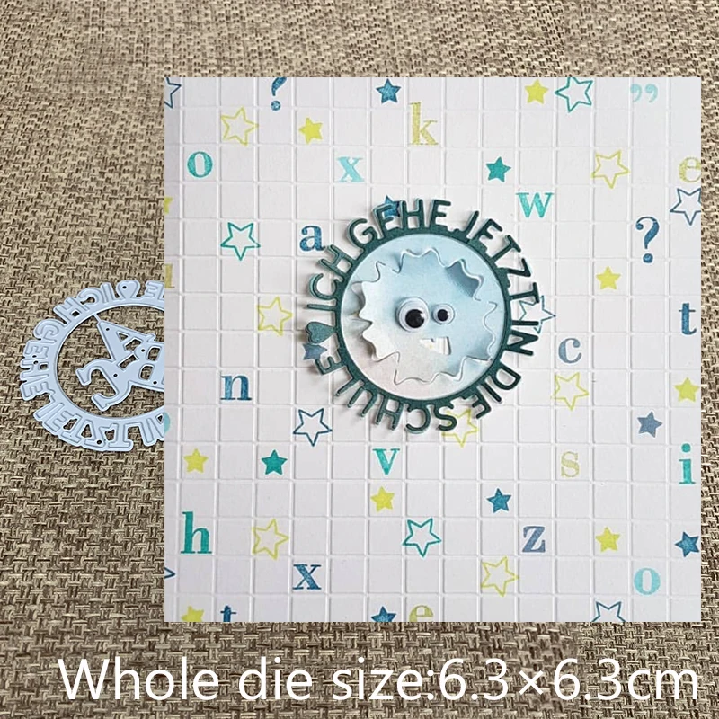 

New Design Craft Metal Cutting Dies German I'm going to school now circle Scrapbooking Album Paper Card Craft Embossing Die Cuts