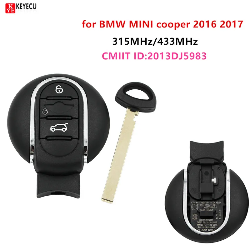Keyecu Smart keyless вход дистанционный ключ-брелок от машины 315 МГц/433 МГц для BMW MINI cooper 2016