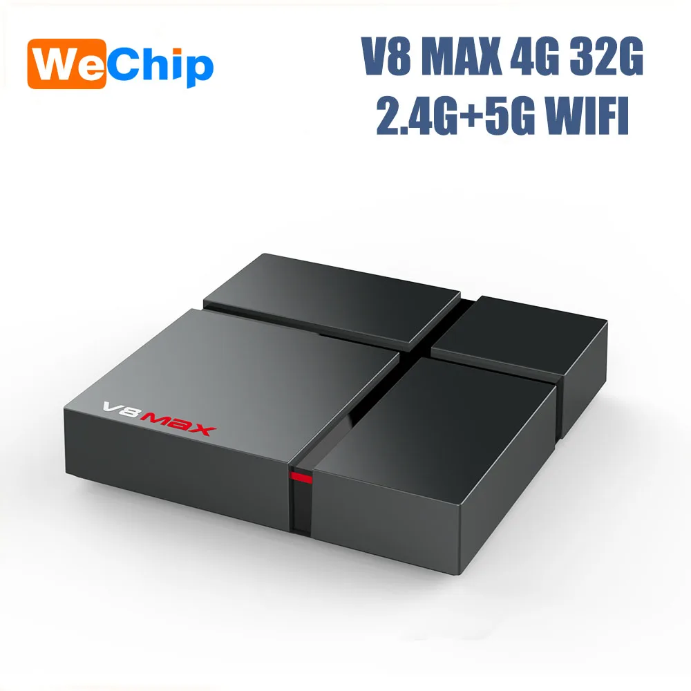 Wechip V8 MAX Android 8,1 ТВ приставка Amgolic S905X2 четырехъядерный 4G32G телеприставка 4K HD IP tv 1 год поддержки медиаплеер - Цвет: 4G 32G