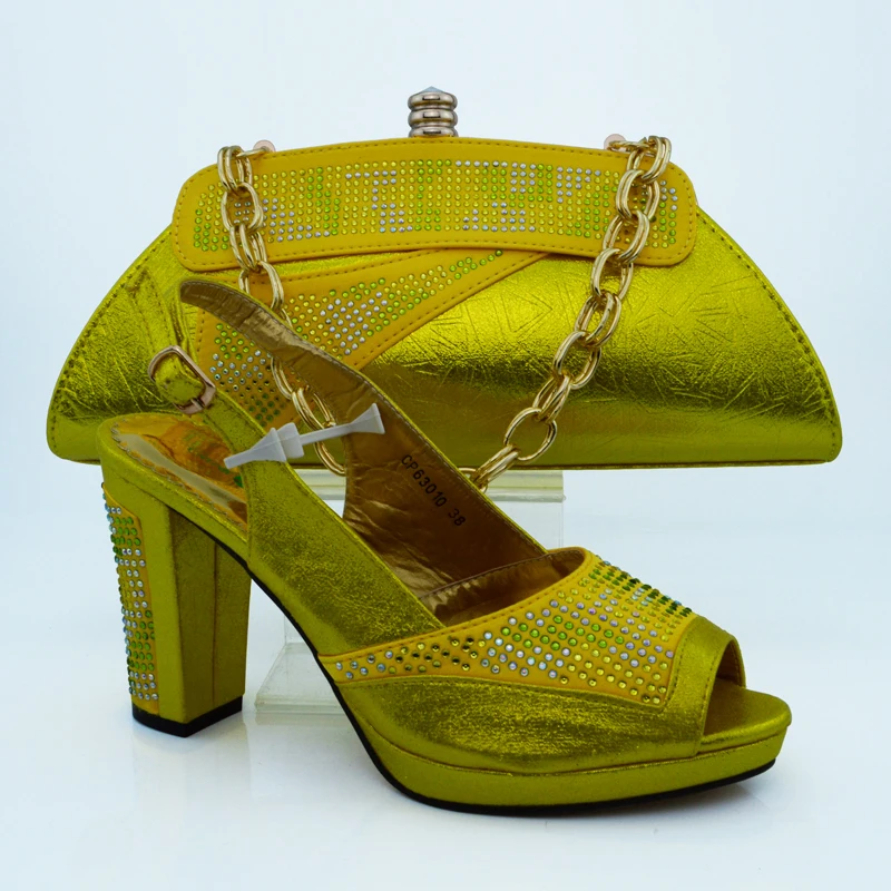 yellow shoes and bag