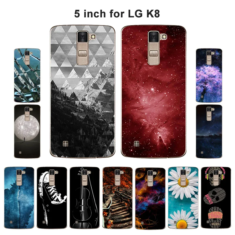 Роскошный чехол для LG K8 Lte K350 K350E K350N чехлы с рисунком Scape Мягкий Силиконовый ТПУ