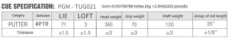 PGM профессиональный гольф клуб толкатель наклоняясь шеи 304 мягкое чугунное литье