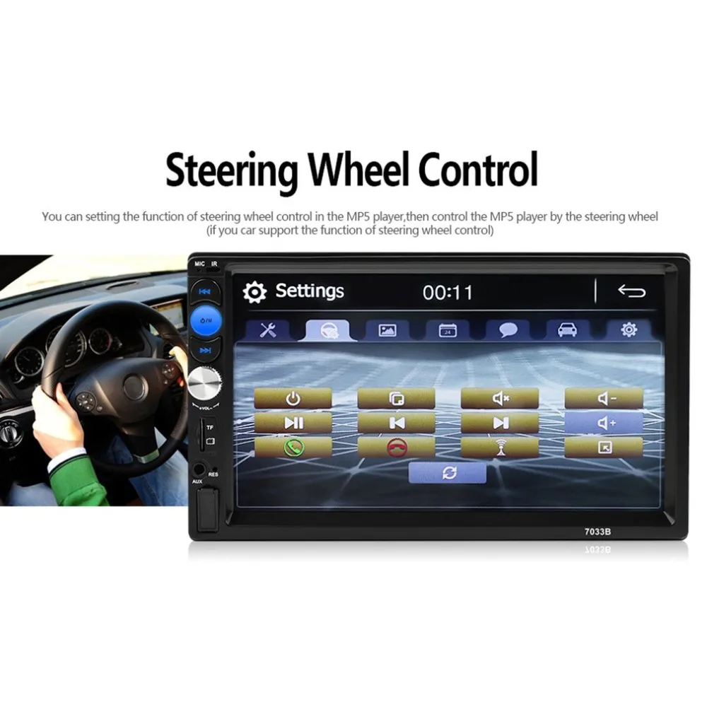 

7 Inch Display Double Din Auto Car DVD MP5 Player FM Radio Multi-Media Player Touch Screen Bluetooth Car Monitor Subwoofer