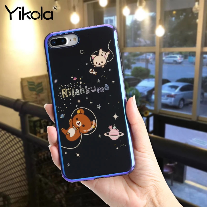 Yikola Мягкие TPU силиконовый чехол для телефона iPhone 7 Чехол x blue light Apple 8 6 S плюс Основа