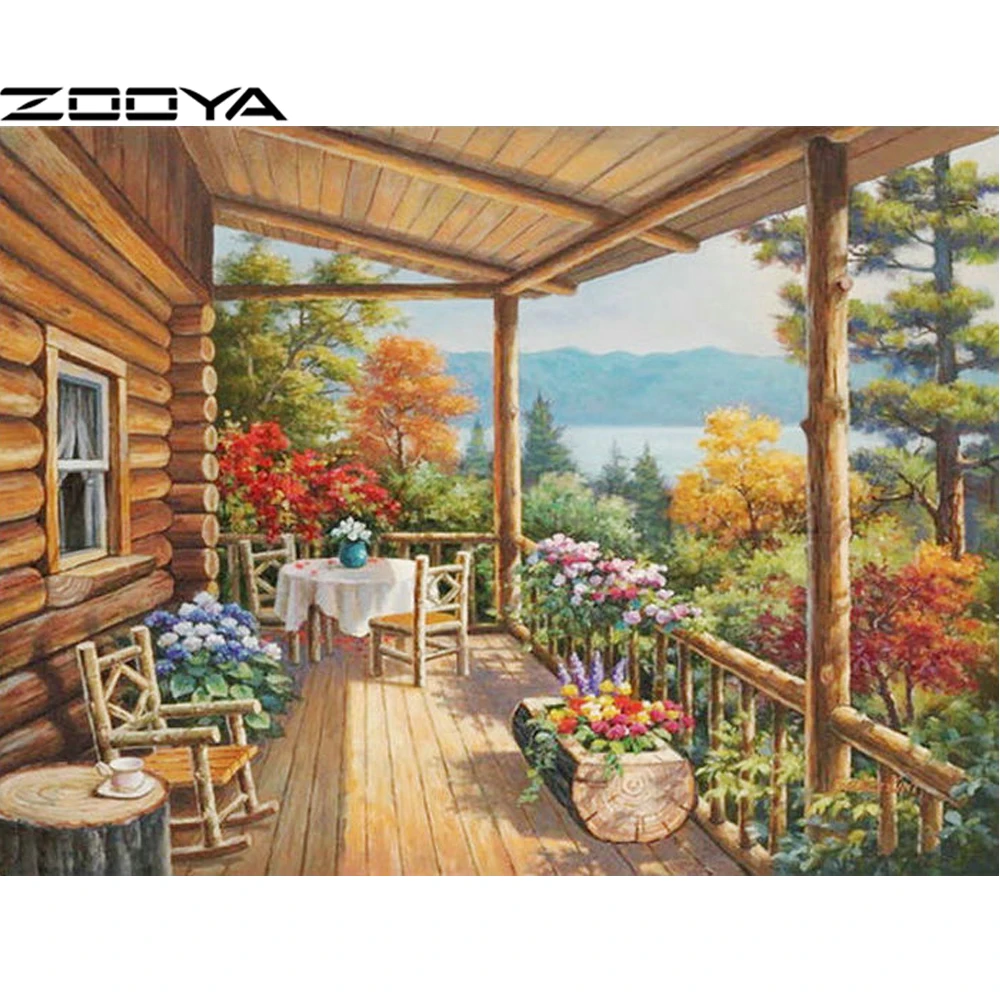 ZOOYA 5D DIY Алмазная картина крестиком для прихожей сада алмазная вышивка мозаика