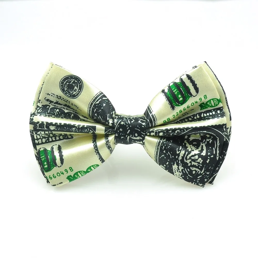 

New Fashion 100 American Dollar U.S.dollar Men Novelty Polyester Bow ties Tuxedo Dress Bowtie Party Wedding Causal Butterfly Tie