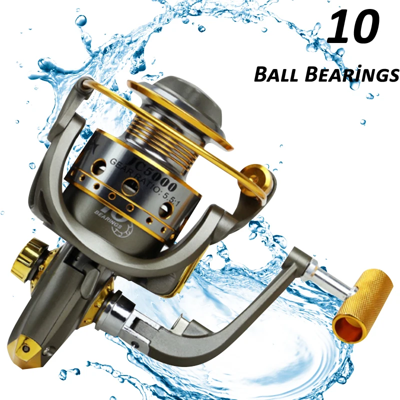 Yumoshi 5000 10 ball bearing 5.5:1 Metal Fishing Reel Feeder Spinning Reels For Shimano Wheel Carp | Спорт и развлечения
