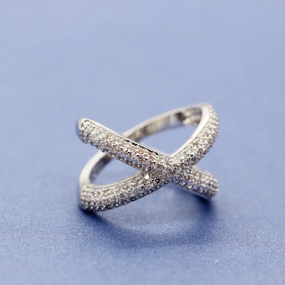 Almei Бесконечность обручальные кольца для женщин Женское Обручальное кольцо серебряного цвета женское кольцо с камнями ювелирные изделия Acessorios JZ024