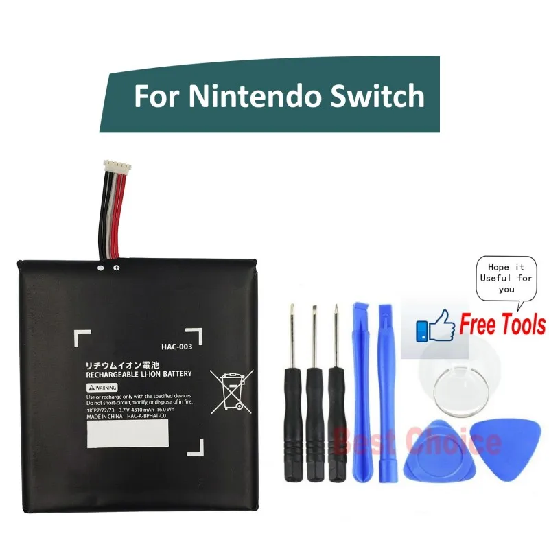 

For Nintendo Switch Console Rechargeable Battery HAC-003 4310mAh 16Wh 1ICP7/72/73 Battery + Free Tools