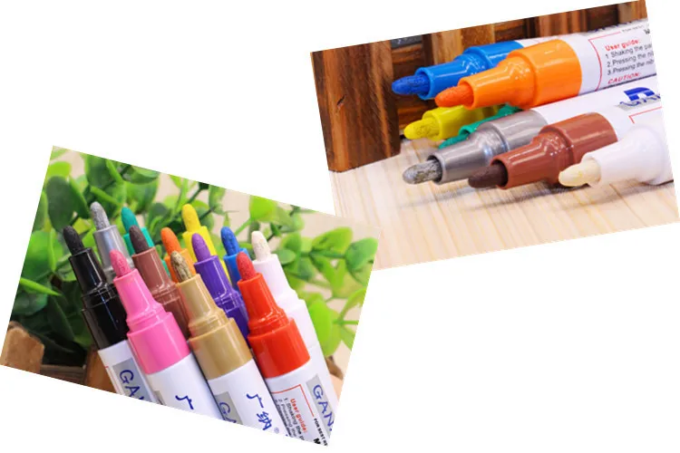 Colorido à Prova Água à Base de Óleo Marcadores para Faça Vibrante Dwaterproof Tinta Você Mesmo Scrapbooking Álbum Carro Graffiti Desenho Papelaria Decoração Canetas 12 13 à base de óleo tinta marcadores para