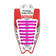 16 шт./упак. взрослых ленивый эластичные силиконовые шнурки без завязок для бега шнурки, нижние юбки цвета радуги шнурки для детей и взрослых - Цвет: fuchsia
