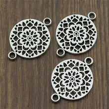 Wysiwyg 10 pçs 20x14mm antigo prata cor flor de lótus charme conector para fazer jóias pulseira diy acessórios