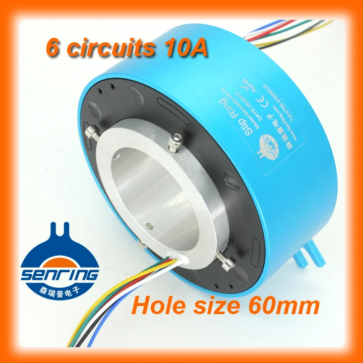 Alternator slip ring 60mm through bore slip rings of SNH060 6circuits 10A