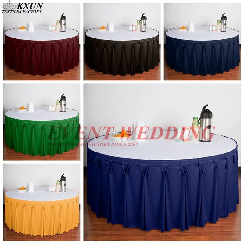 

Nice Looking 15 Colors Thick Poly Table Cloth Skirting Banquet Wedding Table Skirt Event Festival Decoration