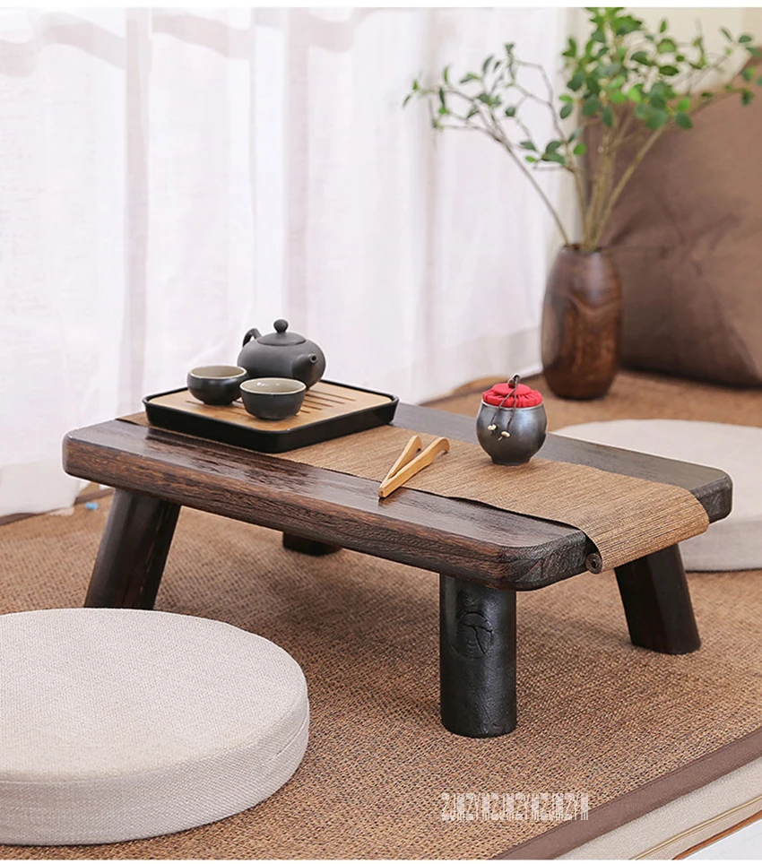 Восточные антикварная мебель Дизайн японский Чай обеденный стол S/M/L Размеры Гостиная деревянный Кофе низкий столик; твердой древесины
