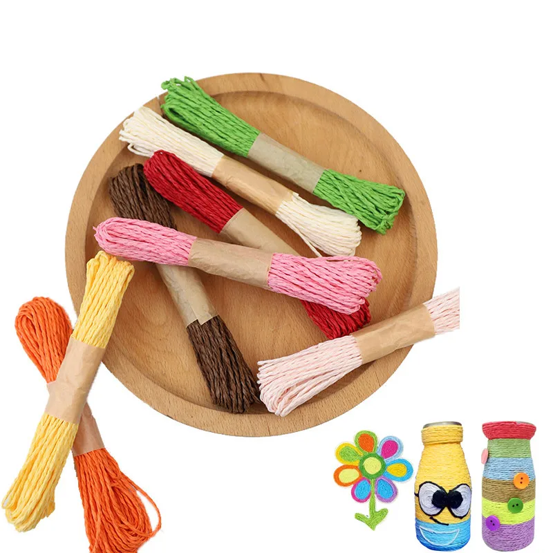 

12PCS 10M Color Paper Rope Raffia Ribbon Wedding Party Decoration Cords Gift Packing String Children DIY Scrapbooking Crafts