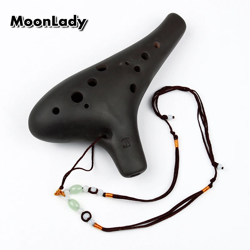 Музыкальный инструмент Alto C Black Ocarina китайский музыкальный с 12 отверстиями
