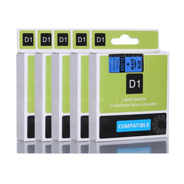 Best Offers 5PCS Black on Blue dymo label tape 12mm*7m 45016 100% compatible dymo label printer Best Offers 5PCS Black on Blue dymo label tape 12mm*7m 45016 100% compatible dymo label printer