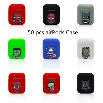 

50pcs Cartoon Wireless Bluetooth Earphone Case For Apple AirPods Silicone Charging Headphones Cases for Airpods Protective Cover