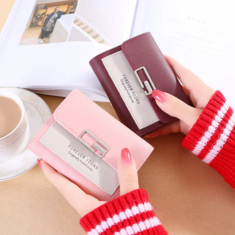 

2019 Wallet Women Cute Short Card Holder Leather Girls Money Bag Lady Purse Clutch Women Wallets Coin Pocket Cartera Mujer W055