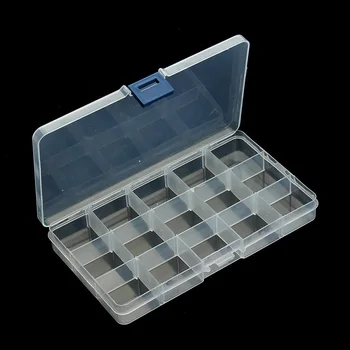 

Plastic 15 Slots Jewelry( Adjustable) Tool Box Case Craft Organizer carrying cases Storage Beads jewelry finding boxes F2414