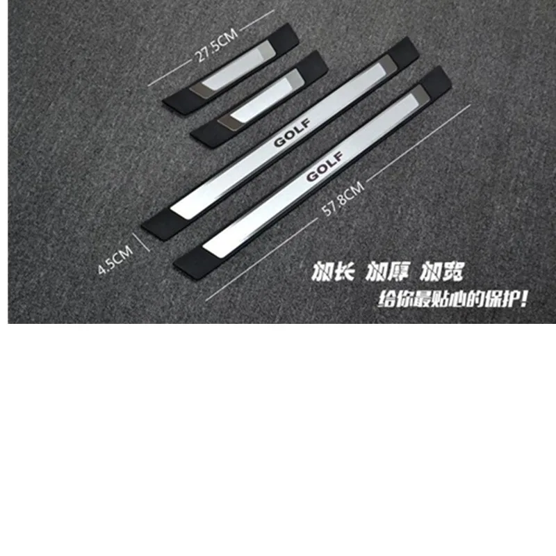 

High quality stainless steel Scuff Plate/Door Sill Protector Sticker Car Styling For Volkswagen Golf 7