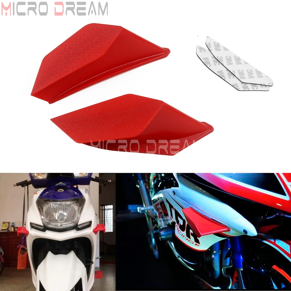 1 par de ala aerodin/ámica de motocicleta universal Black Ala de carenado kit de alas