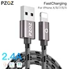 PZOZ USB Cable for apple iphone Xs MAX 6 plus 7 6s X 5 se ipad mini USB Fast Charging Data Cable cord 8 Pin mobile phone cables ► Photo 1/6