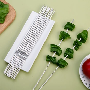 

Creative Stainless Steel Flat Sign Thickened Outdoor Barbecue Needle Lamb Kebab Barbecue Steel Sign Iron Easily Cleaned BBQ Tool