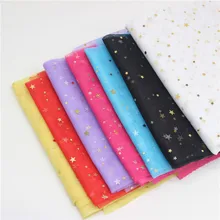 150*91cm/Lot Gold Star Mesh Fabric Gauze Fabric for Tissue Kids Bedding Home Textile Sewing Accessories DIY Craft Supplies elegant hung dome mosquito nets for summer polyester mesh fabric home textile wholesale bulk accessories supplies products