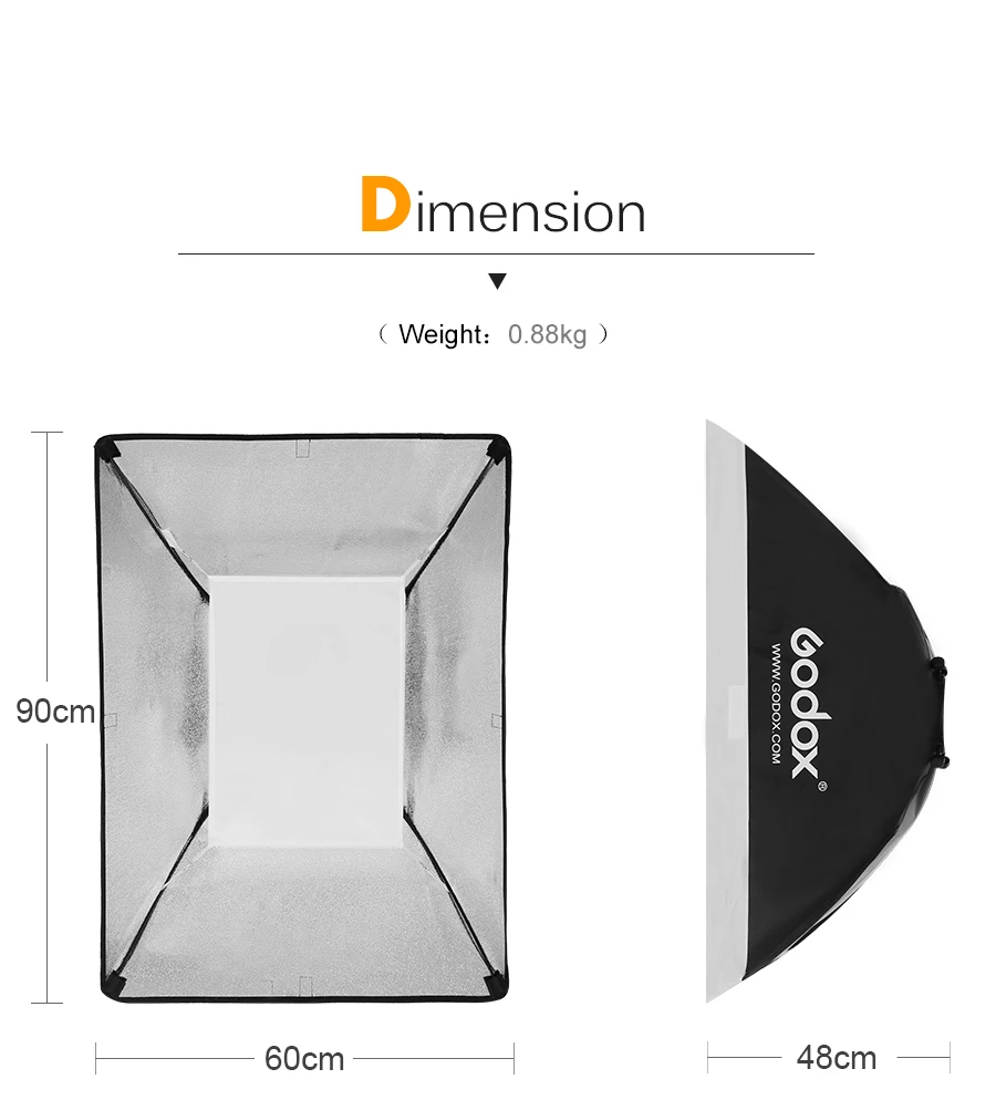 Godox Pro 2" x 35" 60x90 см софтбокс Универсальное крепление студийное стробоскопическое освещение K-150A K-180A 250SDI 300SDI E250 E300