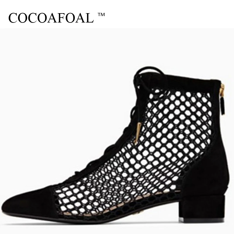 

COCOAFOAL Women Fishing Net Wedges Sandals Casual Plus Size 33 - 40 High Heels Sandals Sexy Summer Fishing Net Hollow Pumps 2018