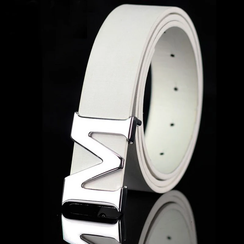

New Shelves , unisex pants belt , fashion solid color women metal belts . Thin man / girl letter belt 110cm