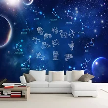 Фоновая стена на заказ ткань 3D обои Красочные звездное двенадцать созвездий Детская комната фон стены спальни украшения 3D росписи