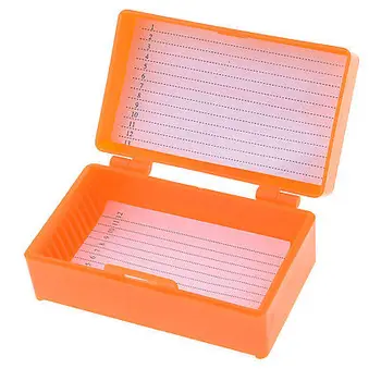 

8cm x 4.5cm Chemical Experiment 12 Slides Microscope Box Orange