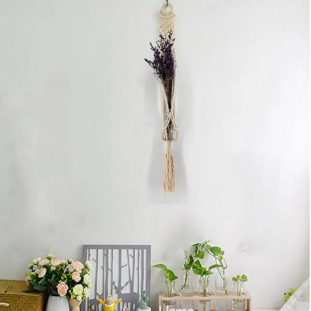 DIY Macrame Plant Hanger Hanging Planter Basket Hemp Rope Braided Large Pot Holder