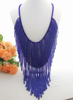 

Stunning! 24'' Blue Crystal Necklace
