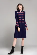 High quality double-breasted woolen coat 2017 Fall/winter women’s England style elegant overcoat Chic lapel surcoat