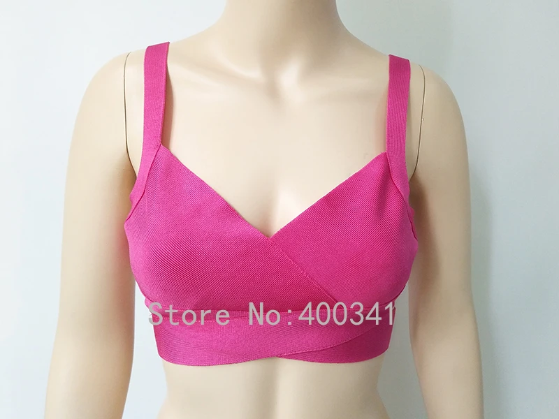 2019 new arrivals womens elastic bandage crop top spaghetti strap busty solid candy color v-neck hot sale  EV1529