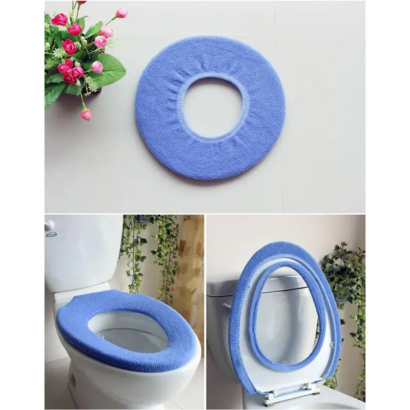 

Practical Household O-Type Plush Warm Comfortable lycra Fuzzy Soft Toilet Seat Couvercle WC Toilette Warmer Cover random